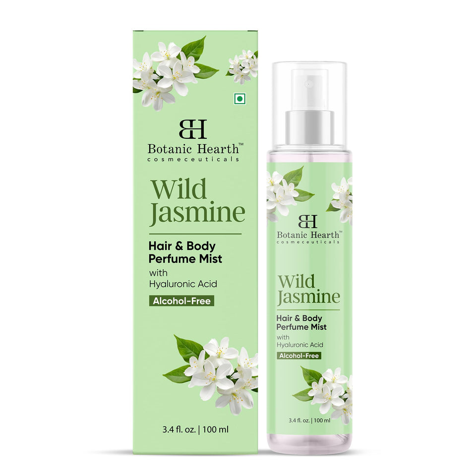 Botanic Hearth front packaging showing jasmine mist and bottle benefits