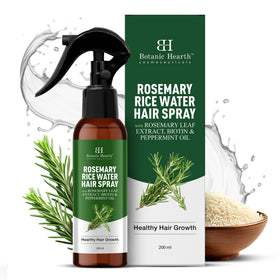 Botanic Hearth front packaging showing rosemary rice water spray benefits