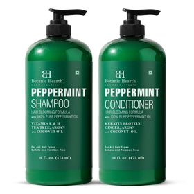 Botanic Hearth front packaging showing both peppermint bottles and benefits