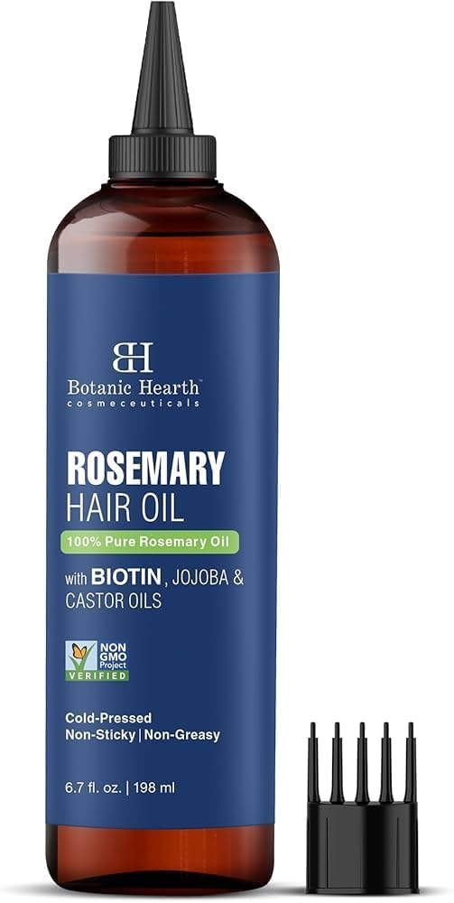 Botanic Hearth front packaging showing bottle and label, highlighting nourishing oil benefits