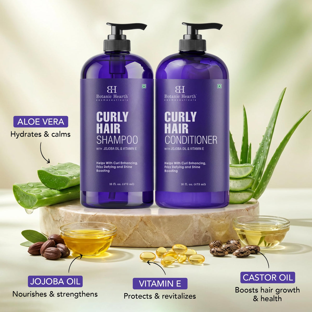 Botanic Hearth hand applying conditioner to curls to reduce tangles