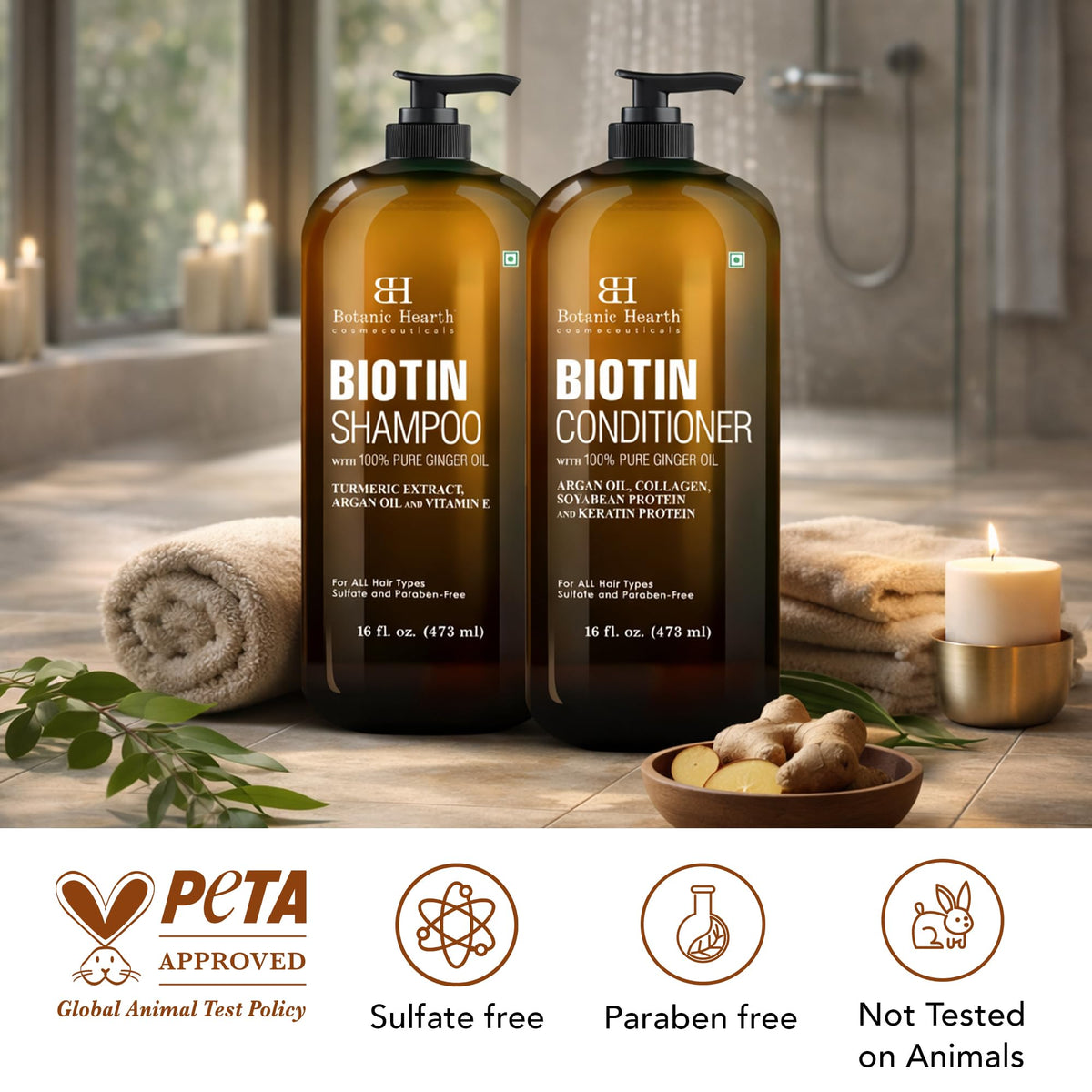 Botanic Hearth product in use under shower showing cleansing benefit