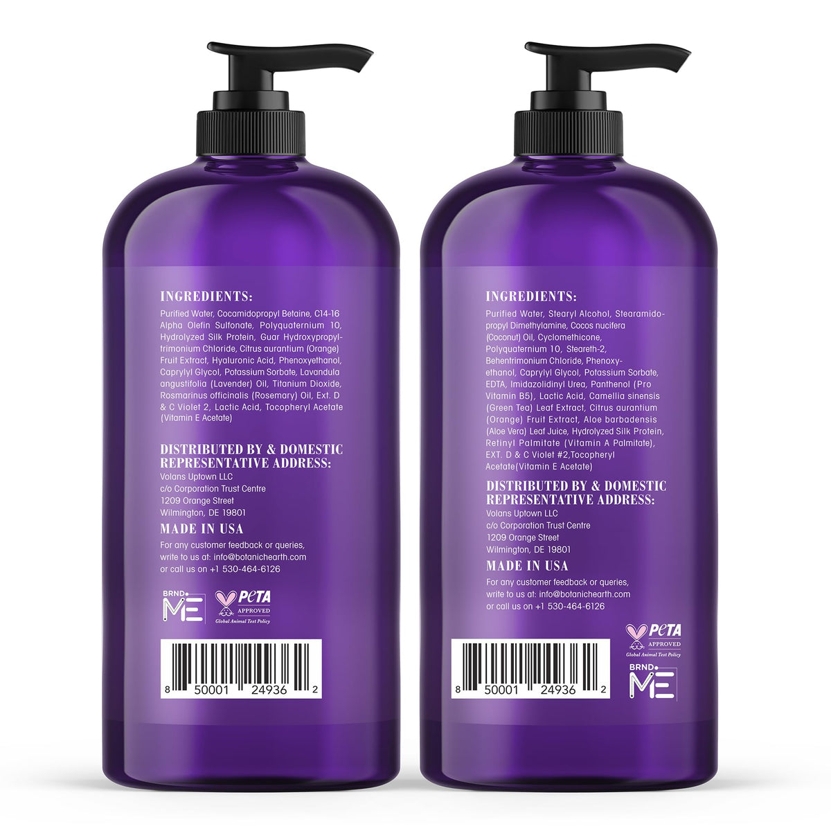 Shampoo and conditioner in bathroom scene during routine showing Botanic Hearth ease of use and everyday care benefit