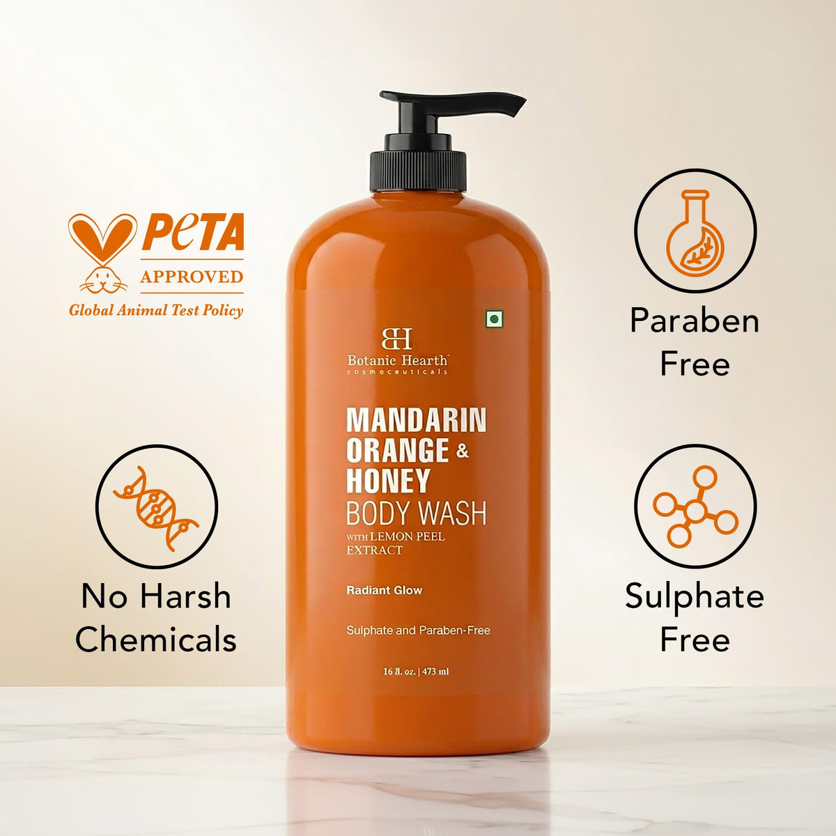 Botanic Hearth bottle in shower setting illustrating daily use benefit
