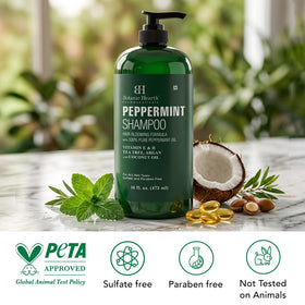 Botanic Hearth peppermint leaves and argan nuts emphasizing natural ingredients