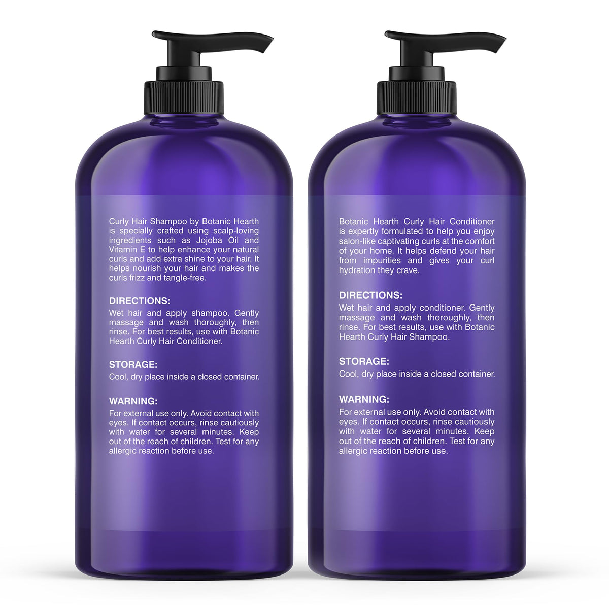 Botanic Hearth label close-up showing sulfate-free claim and product size