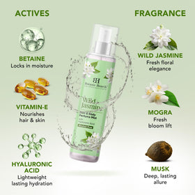 Botanic Hearth label detail highlighting alcohol-free and jasmine scent