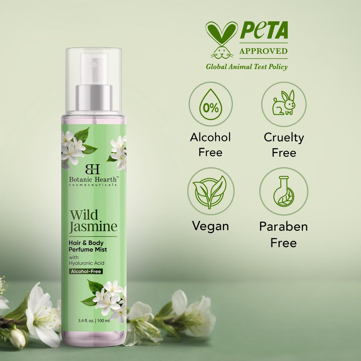Botanic Hearth mist being sprayed on mid-lengths of hair for freshness