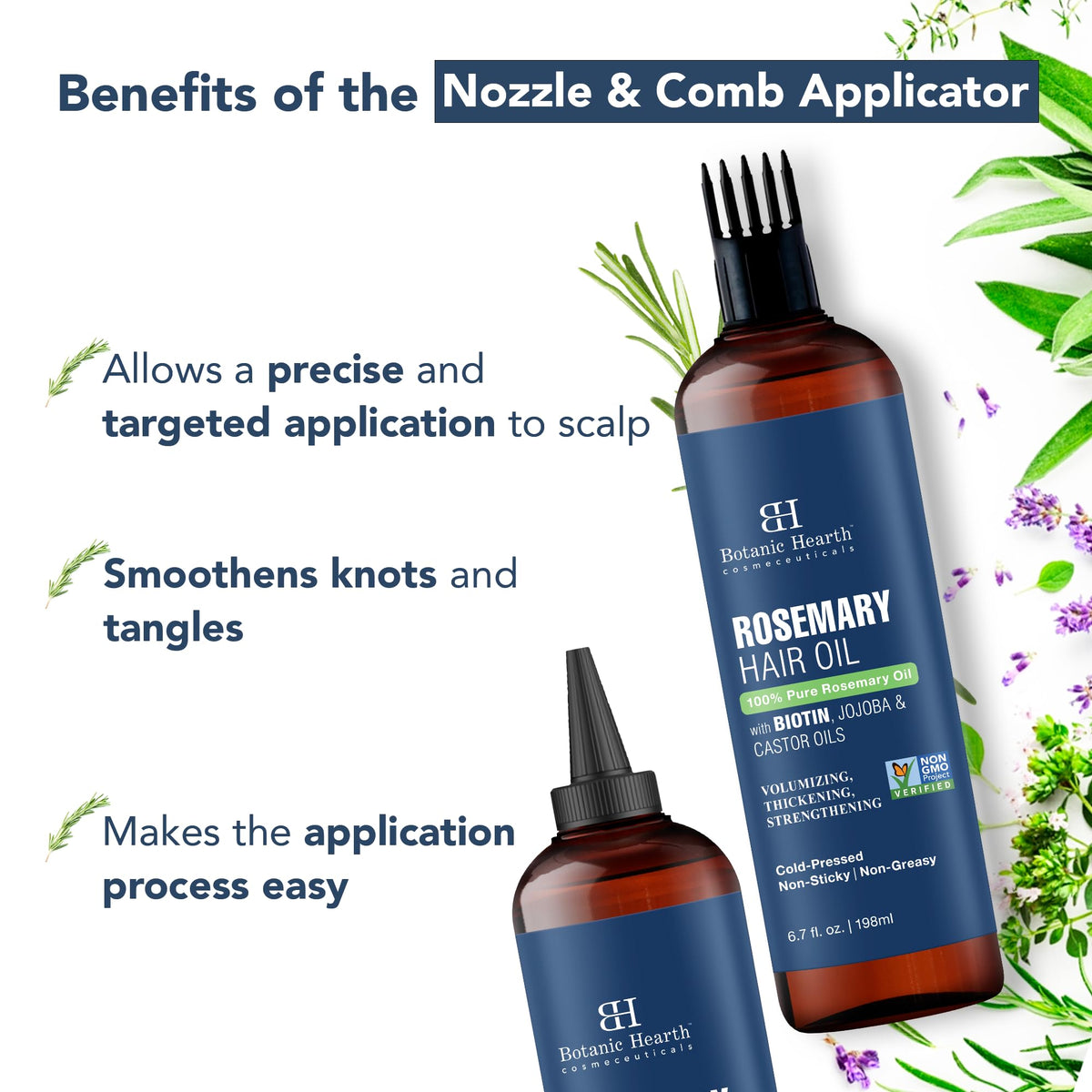 Botanic Hearth oil texture drop on finger showing lightweight, non-greasy absorption