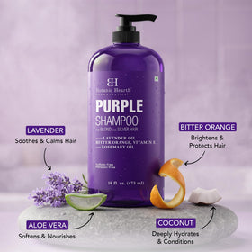 Botanic Hearth purple shampoo pouring texture that highlights creamy consistency and even coverage