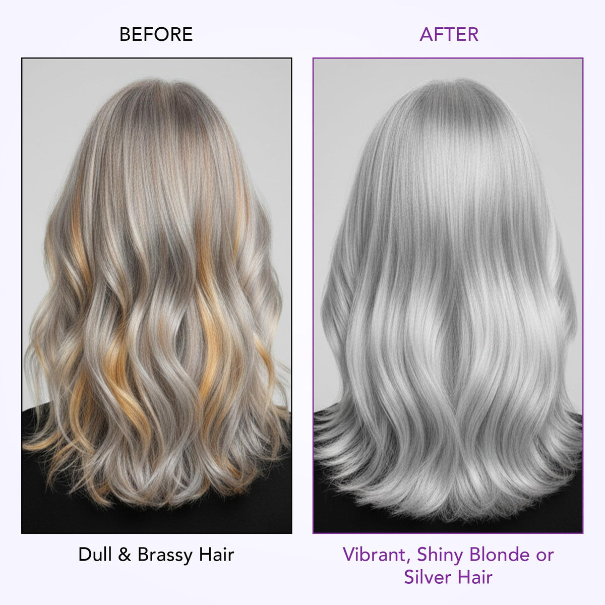 Purple shampoo texture on palm from Botanic Hearth showing pigment richness to neutralize brassiness benefit