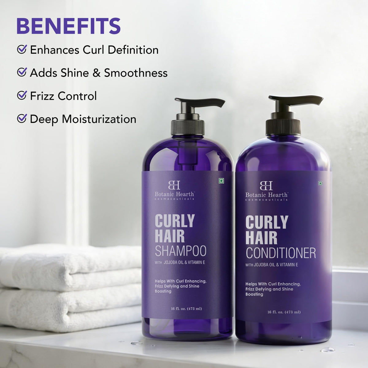 Botanic Hearth shampoo pump dispensing gentle, lathering texture for detangling