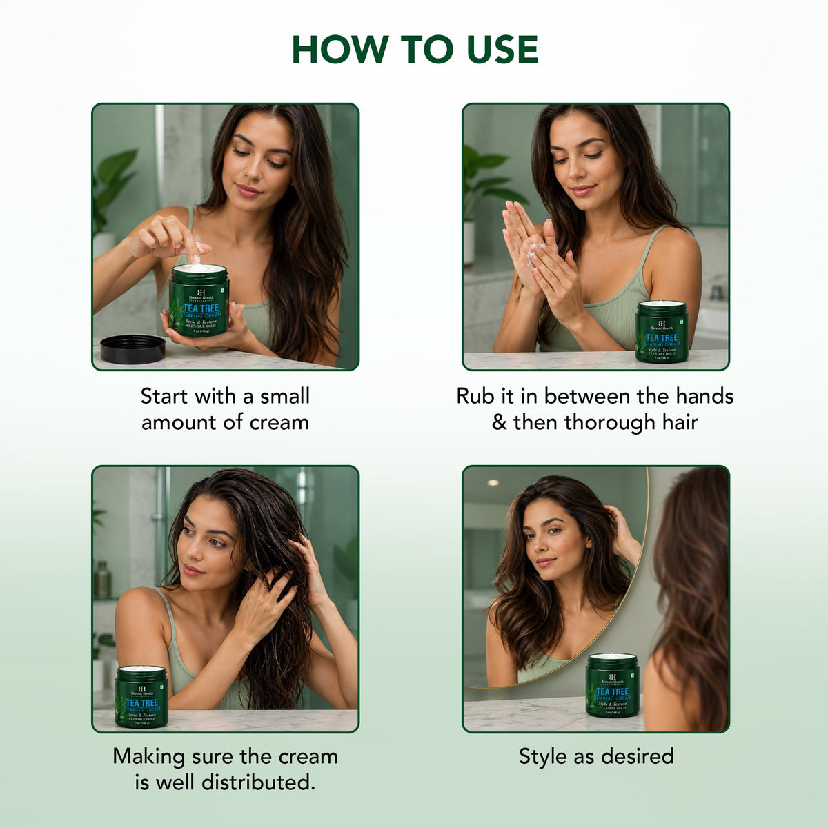 Botanic Hearth ingredient graphic highlighting collagen and biotin for smoother hair appearance