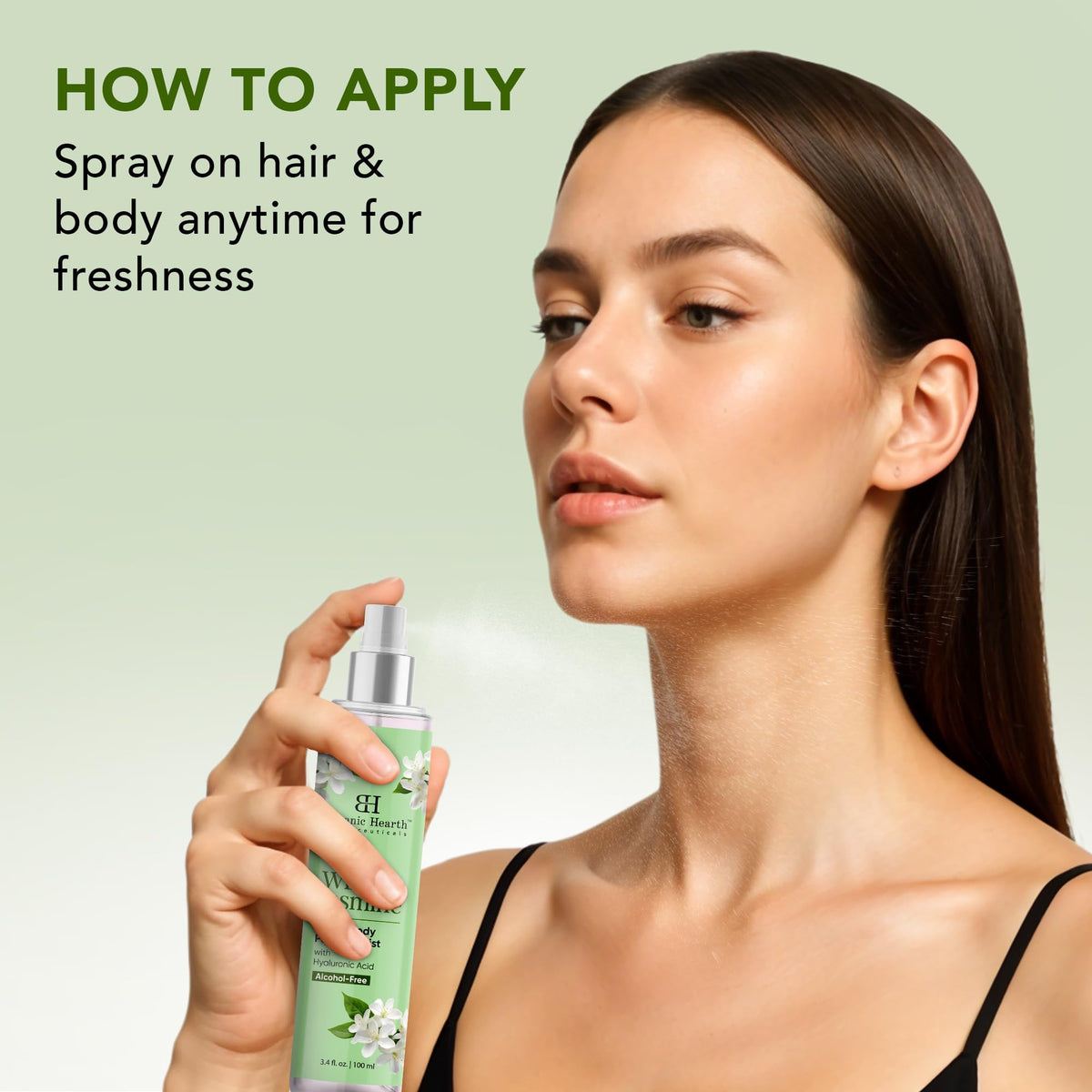Botanic Hearth fine mist cloud illustrating lightweight non-sticky texture
