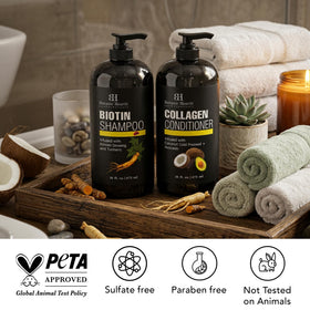 Botanic Hearth applying product to wet hair for smoother styling benefit