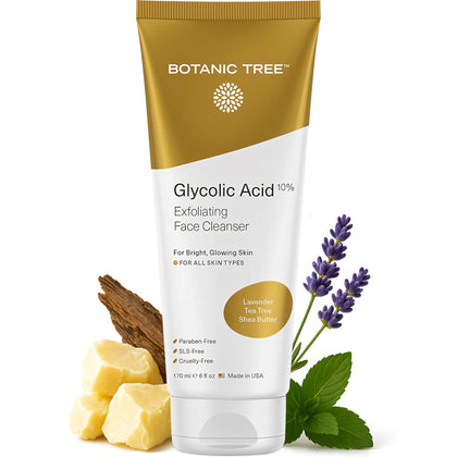 Botanic Tree front packaging showing cleanser and brand, clear product benefit