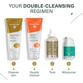 Botanic Tree lifestyle flatlay with other skincare emphasizing routine-ready use
