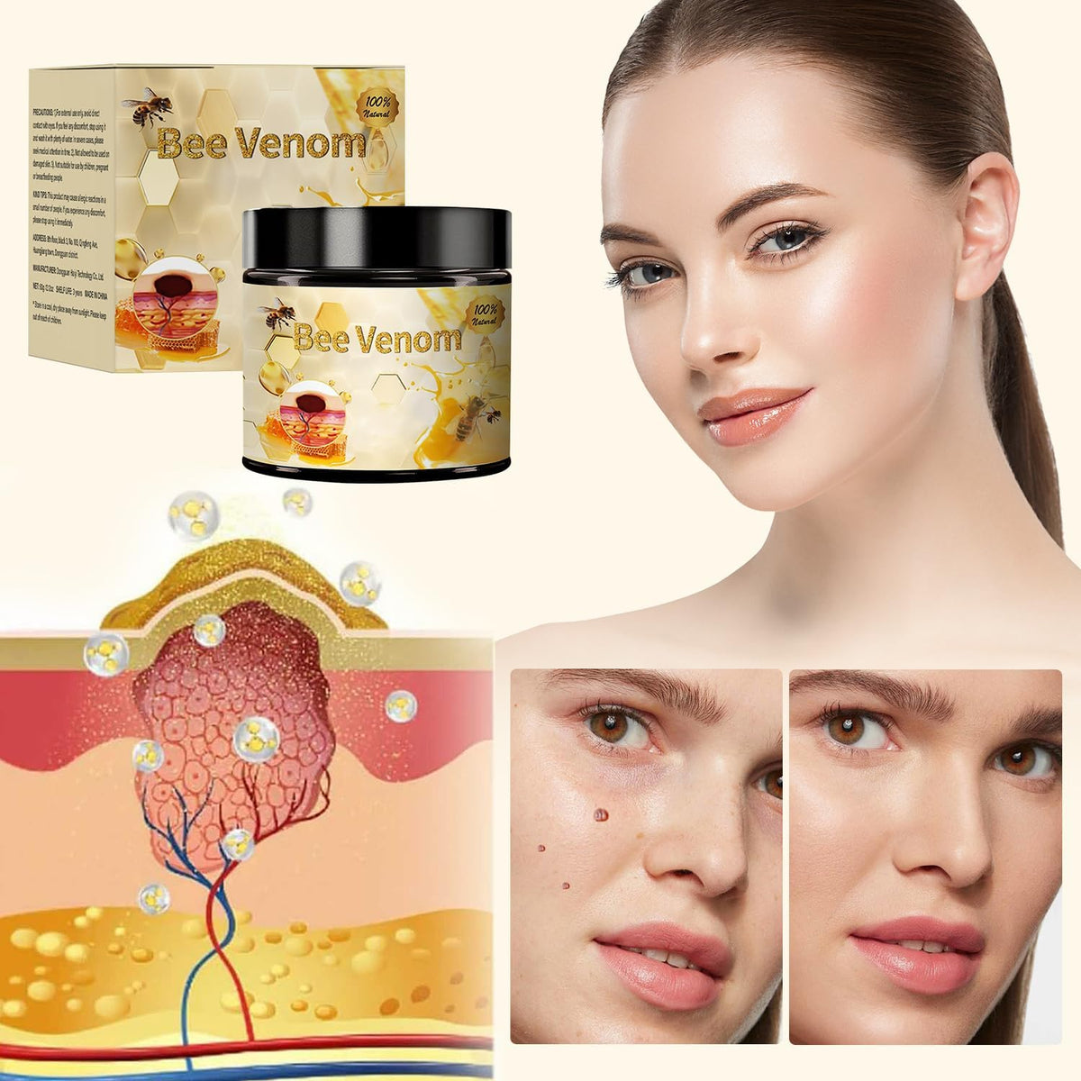 Botou applying cream to knee highlighting targeted body area hydration benefit