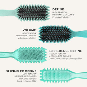Bounce Curl raspberry brush with packaging and label showing brand clarity and product identification