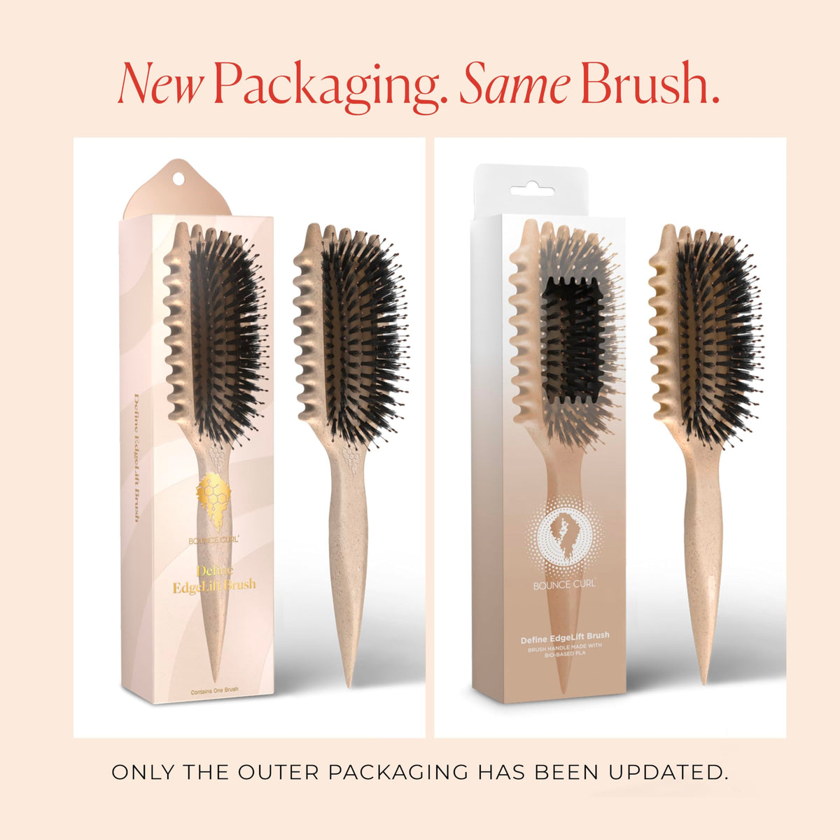 Bounce Curl bristles close-up highlighting vegan boar-style bristles for smoother curl definition