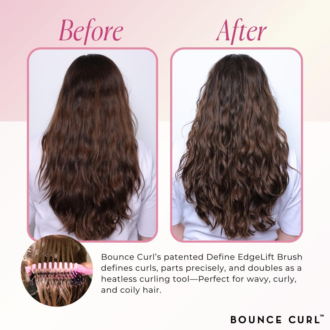 Bounce Curl brush held in hand to show scale and easy styling control