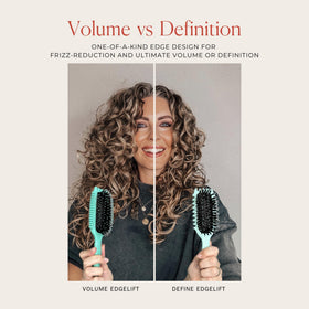 Bounce Curl orchid brush styled in a bathroom lifestyle scene for daily routine