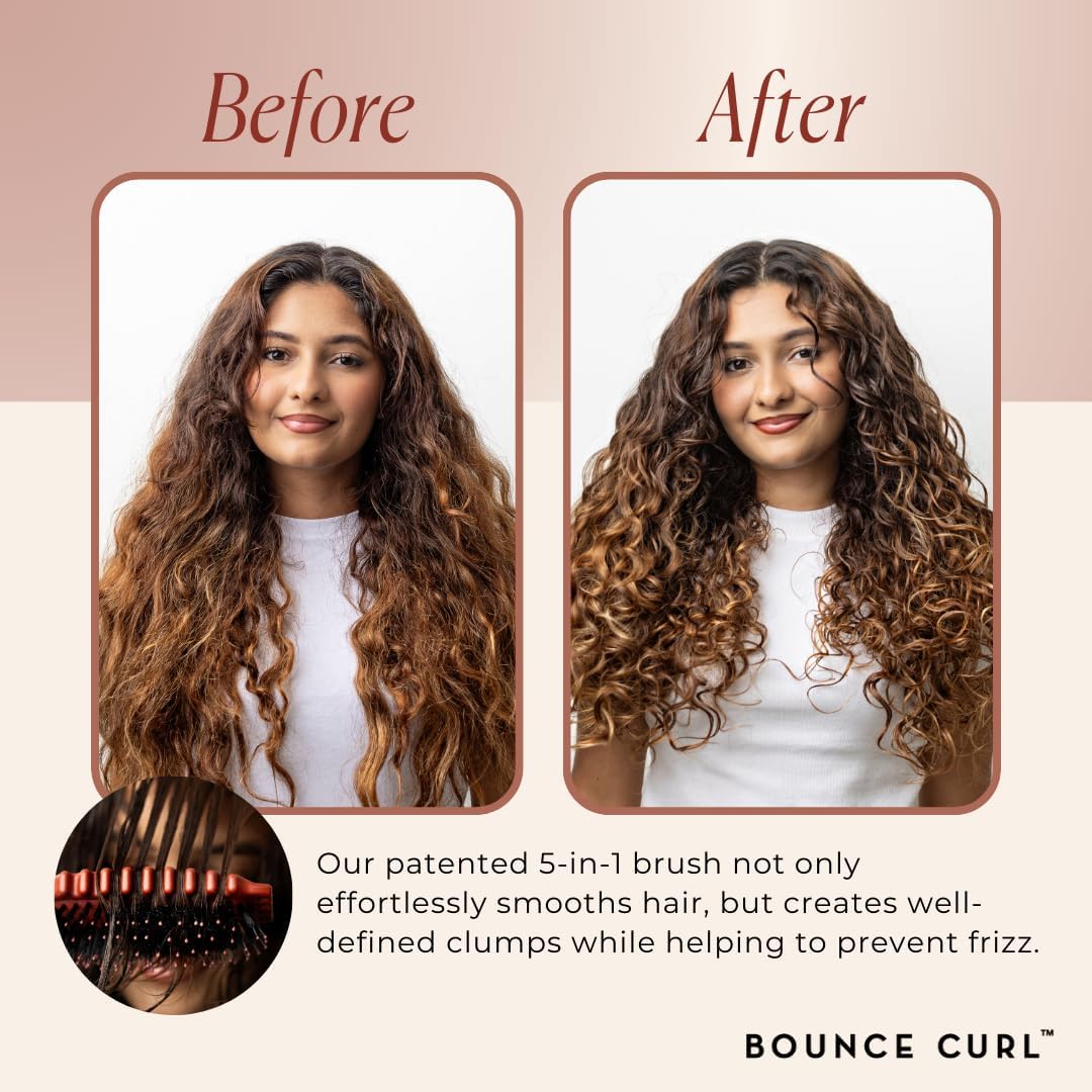 Bounce Curl thick cushioned brush pad showing durability and gentle tension