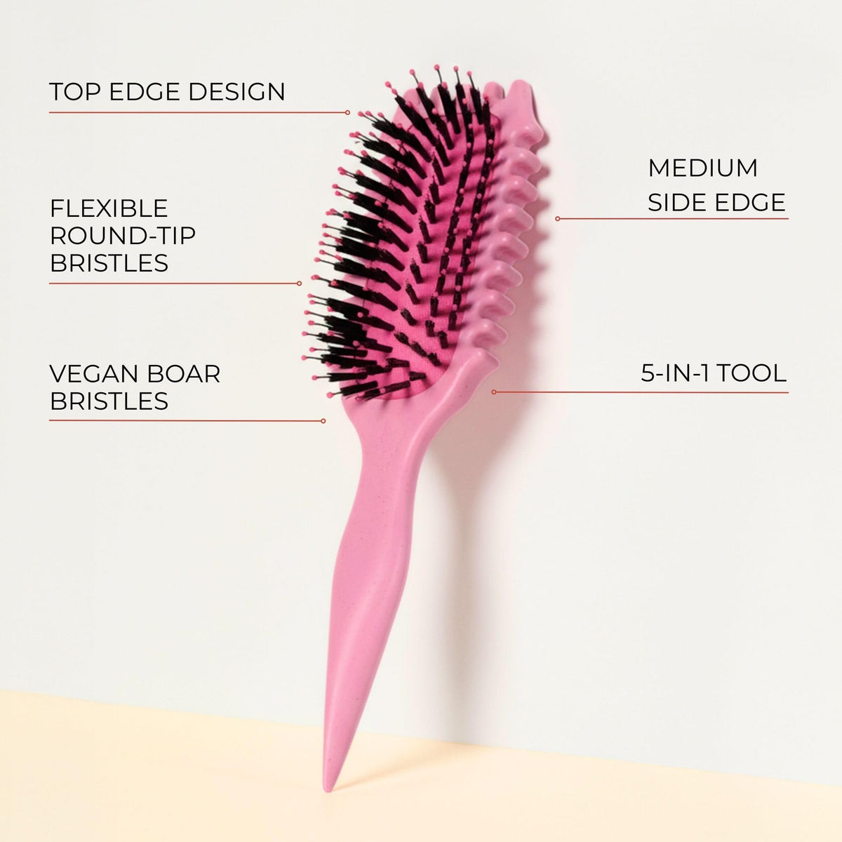 Bounce Curl side profile highlighting lateral edge teeth pattern for precise curl separation benefit