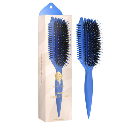 Bounce Curl brush front view showing blue body and EdgeLift shape for volume