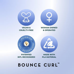 Bounce Curl root-lift before and after image illustrating added volume at the scalp