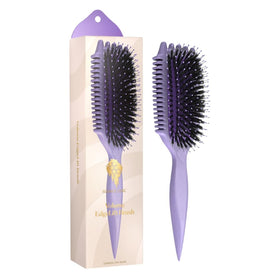 Bounce Curl front view of purple EdgeLift brush showing shape and grip for easy styling