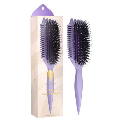 Bounce Curl front view of purple EdgeLift brush showing shape and grip for easy styling