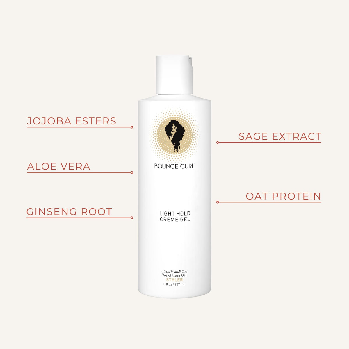 Bounce Curl open container revealing cream-gel for smooth frizz control