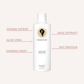 Bounce Curl open container revealing cream-gel for smooth frizz control