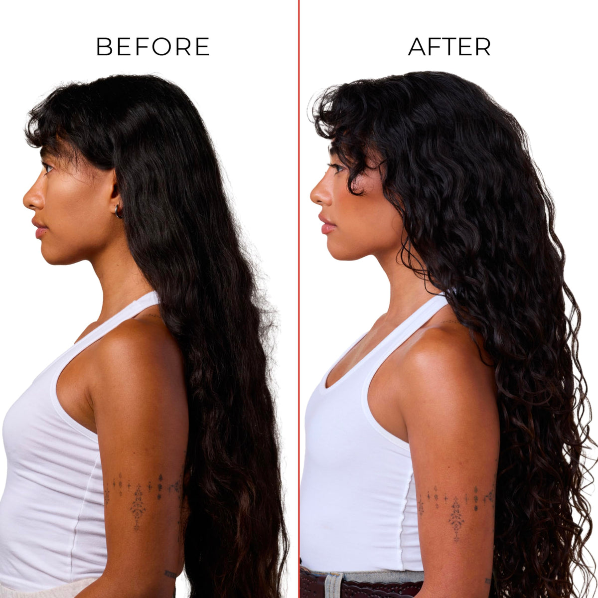 Bounce Curl brush held in hand to show compact size and travel-friendly portability