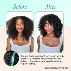 Bounce Curl held in hand to show compact size for travel convenience