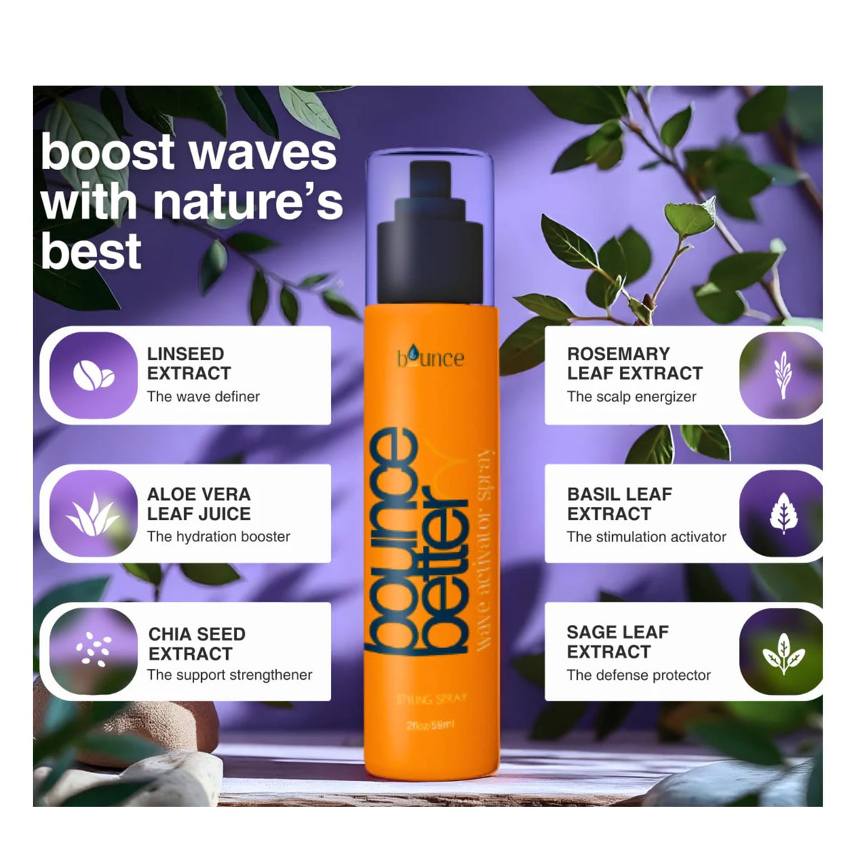 BOUNCE STYLE on bathroom shelf in lifestyle setting promoting daily routine freshness