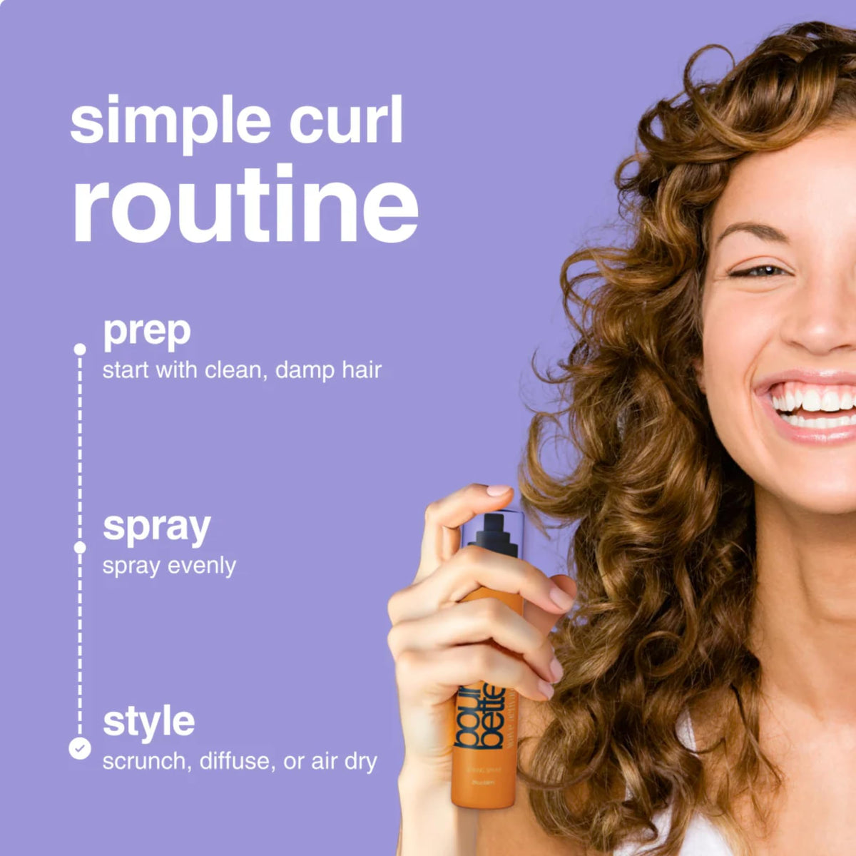 BOUNCE STYLE spray nozzle close-up demonstrating even mist application for lightweight coverage
