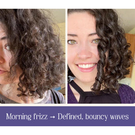 BOUNCE STYLE texture on hand showing lightweight formula for soft, detangled curls