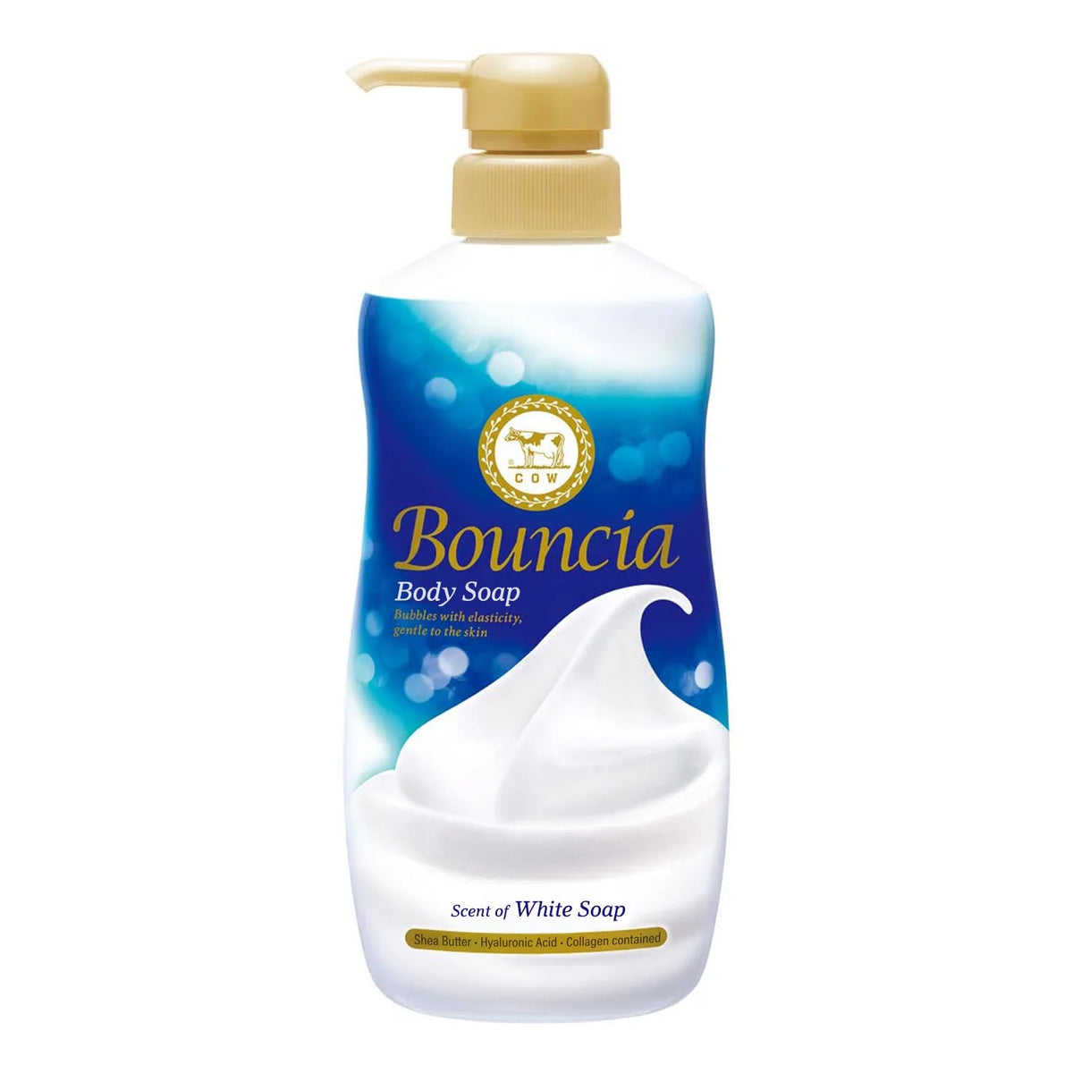 バウンシア front bottle showing label and size, clear moisturizing benefit