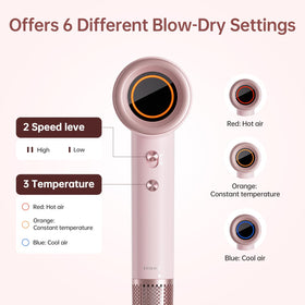 BOWEI hair dryer in use creating salon-style blowout on long hair