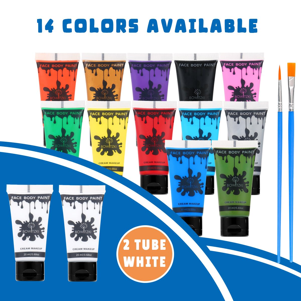 Bowitzki open tubes display highlighting color range and usability