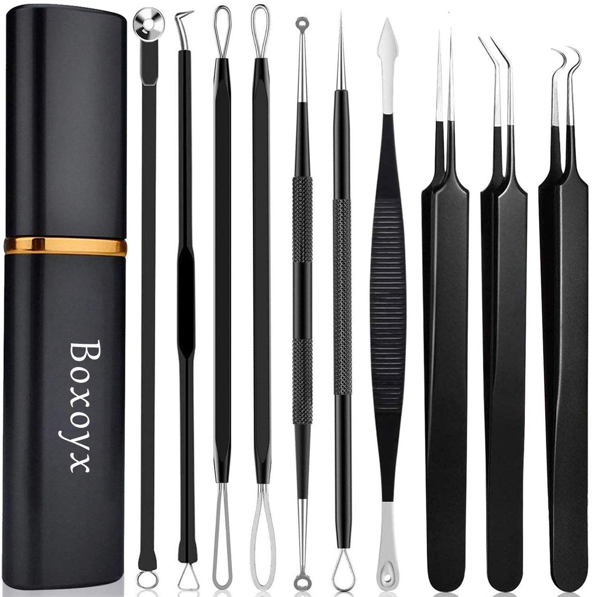 Boxoyx front packaging showing complete 10-piece kit and case for clear identification