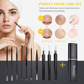Boxoyx tool being used on nose demonstrating targeted blackhead extraction benefit
