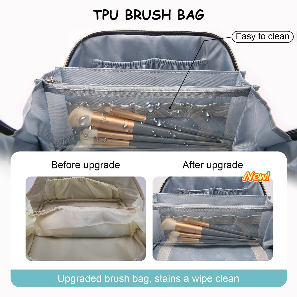 BOYATU two detachable pouches arranged for organized separation of cosmetics