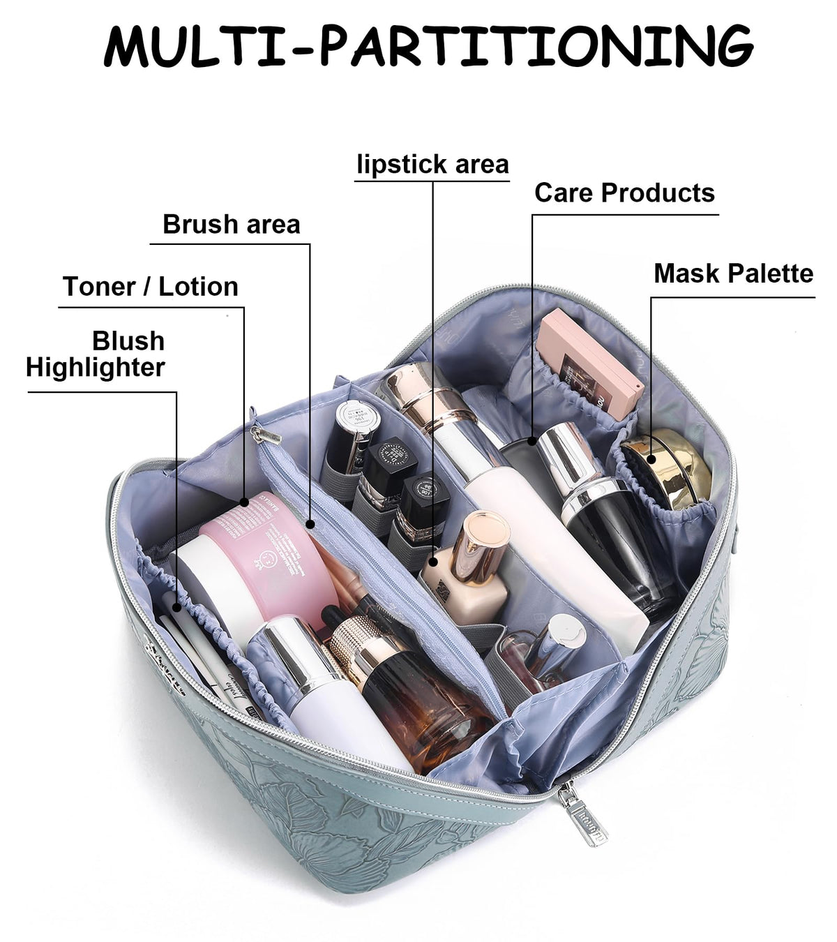 BOYATU large bag open showing interior lining and spill-resistant protection