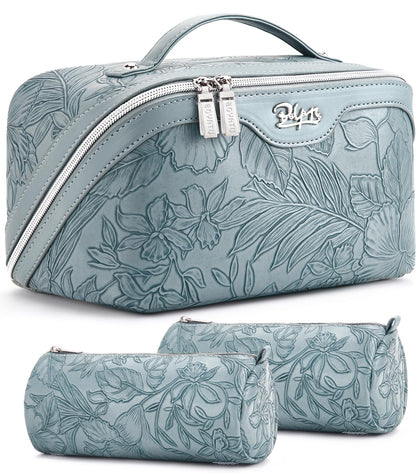 BOYATU front view of light blue floral bag showing roomy design and stylish exterior