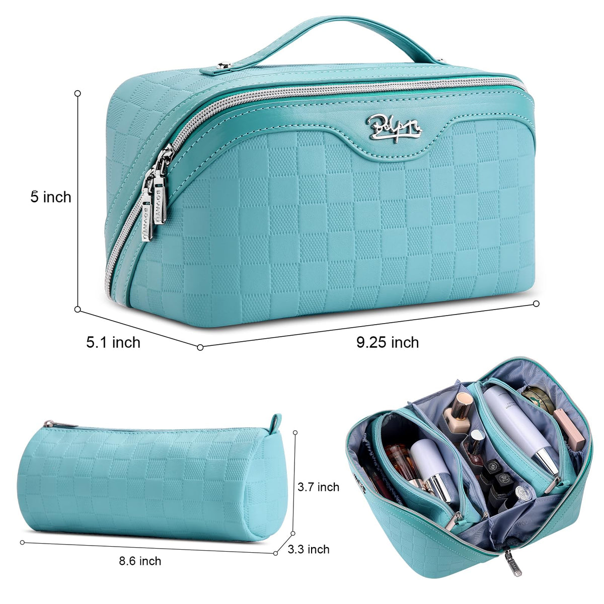 BOYATU open main compartment displaying full-size bottles storage convenience