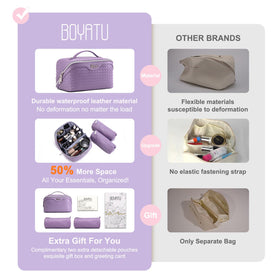 BOYATU open main bag with organized cosmetics for easy packing