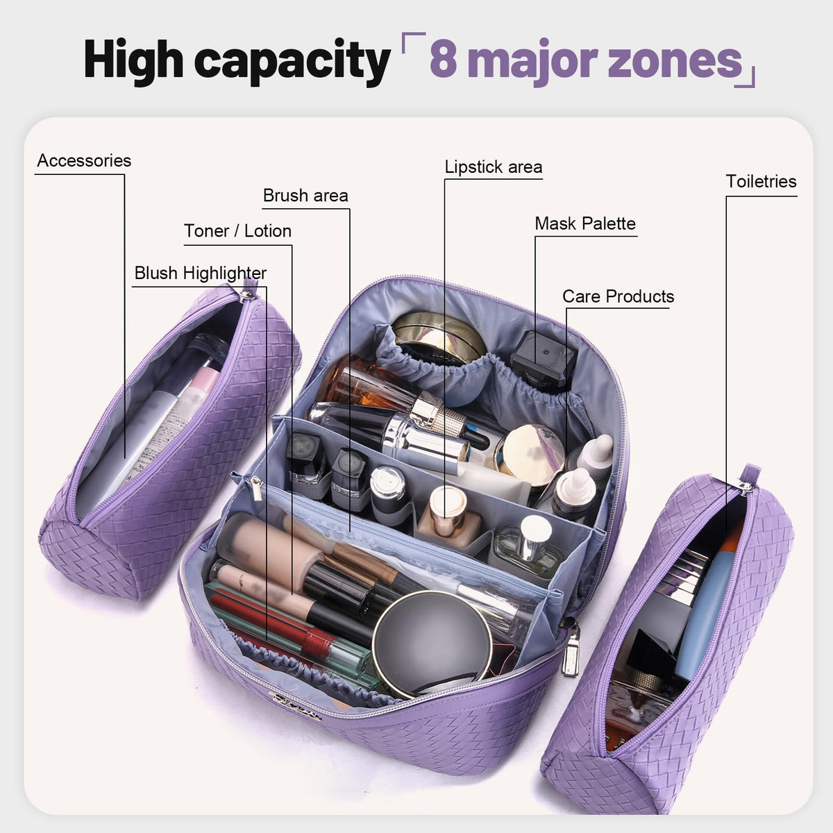 BOYATU two detachable zipper pouches showing modular organization